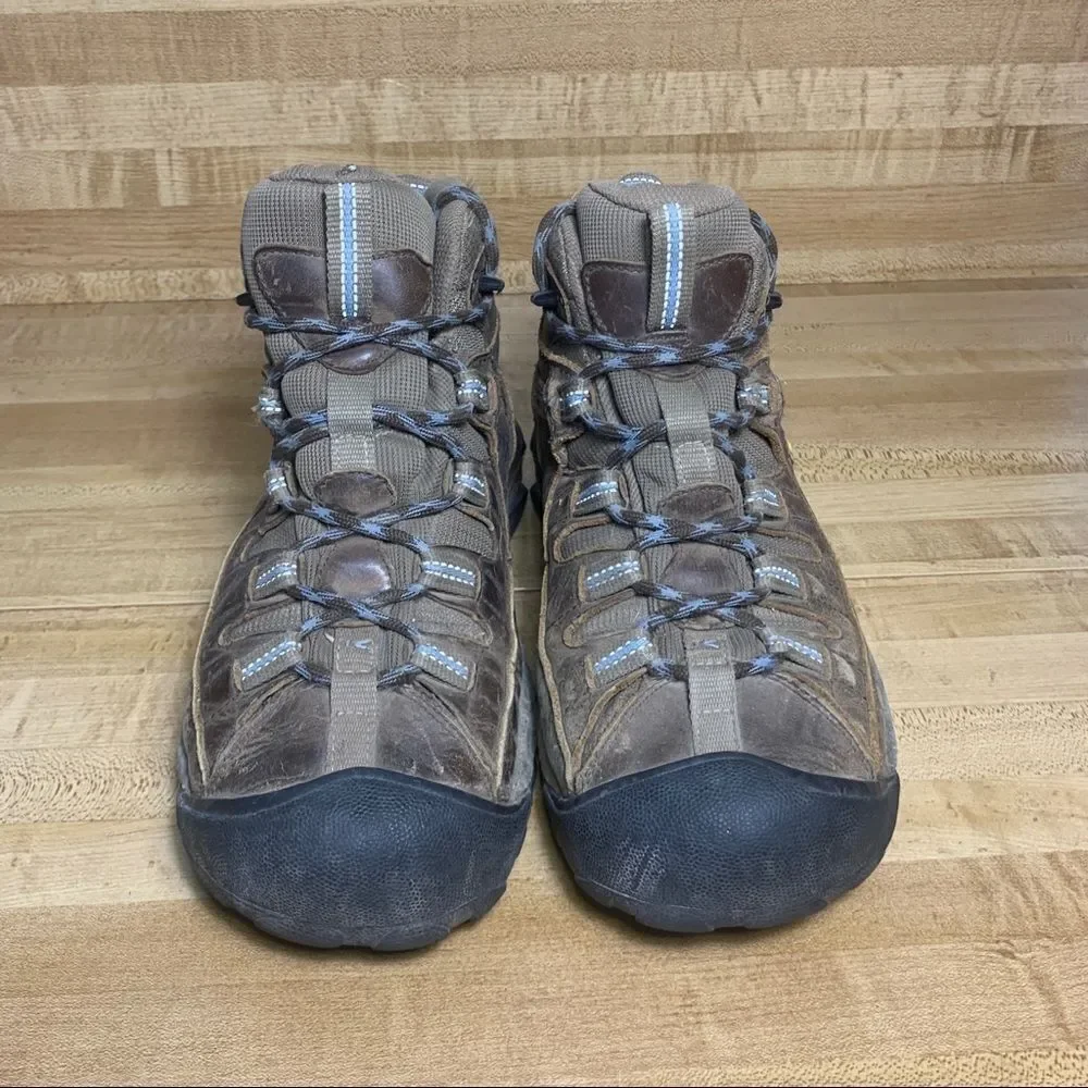 Keen Targhee II women Mid WP Hiking Boots Size 10 Black Flint Stone 1004114